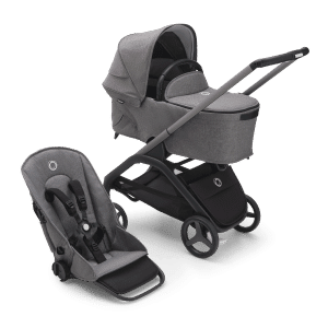Bugaboo Dragonfly Stroller and Carrycot Grey Melange Graphite Chassis