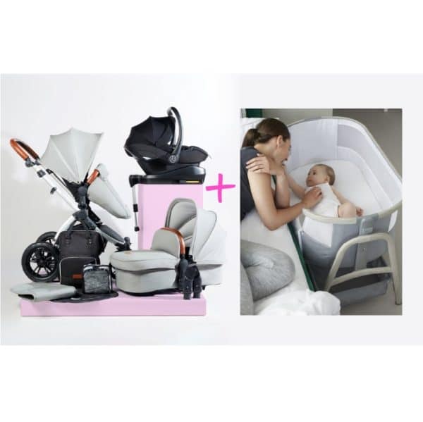 Ickle Bubba Stomp Luxe All in One Travel System + Bubba & Me Bedside Crib