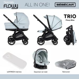 Bebecar Flowy Trio Travel System Blue