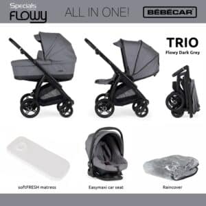 Bebecar Flowy Trio Travel System Dark Grey