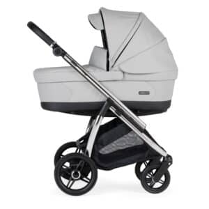 Bebecar Flowy Compact Duo Pushchair & Carrycot Light Grey Chrome