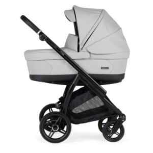 Bebecar Flowy Compact Duo Pushchair & Carrycot Light Grey Black
