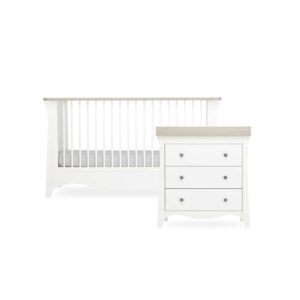 CuddleCo Clara 2 Piece Nursery Furniture Set - White and Ash