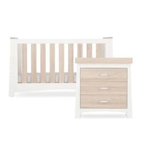 CuddleCo Ada 2 Piece Nursery Furniture Set – White and Ash