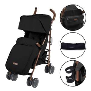 Ickle Bubba Discovery Prime Stroller Black Rose Gold