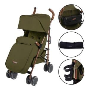 Ickle Bubba Discovery Prime Stroller Khaki Rose Gold