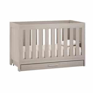 Venicci Forenzo Nordic White Cot Bed With Drawer